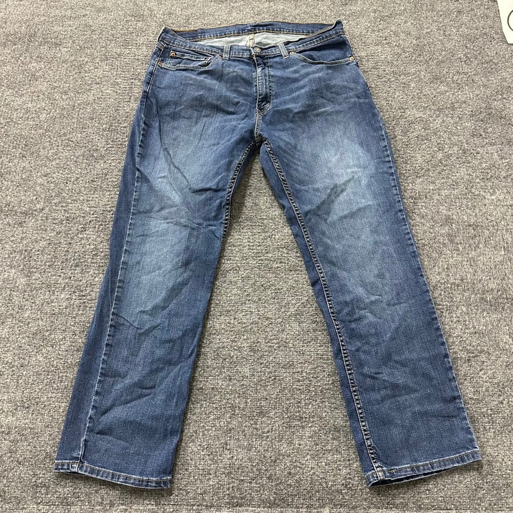 Levi's 505 Jeans Mens Size 36x30 Blue Straight Leg Stretch Denim Classic Casual